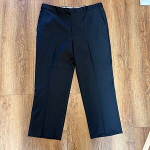 Santorelli Romeo Mens 38x27 Black Virgin Wool Dress Pants Made in Italy